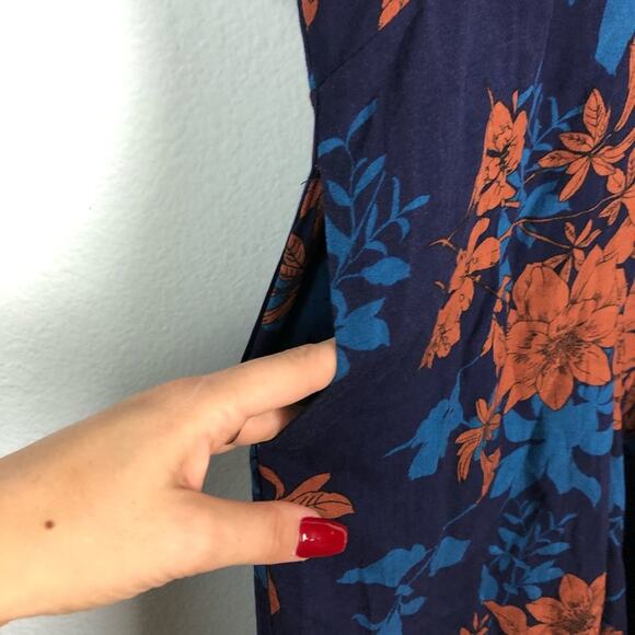 Sage the Label Blue Floral Crop Jumpsuit Culottes - Picture 4 of 7